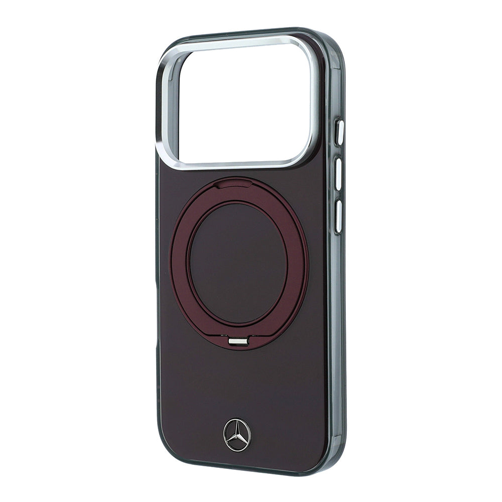 Apple iPhone 18 Pro Kılıf Mercedes Benz Orjinal Lisanslı M-safe Şarj Özellikli 360 Derece Dönebilen Standlı Metal Logolu Sert PC Kapak