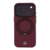 Apple iPhone 18 Pro Kılıf Mercedes Benz Orjinal Lisanslı M-safe Şarj Özellikli 360 Derece Dönebilen Standlı PU Metal Logolu Kapak