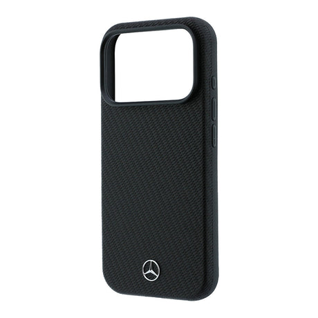 Apple iPhone 18 Pro Kılıf Mercedes Benz Orjinal Lisanslı M-safe Şarj Özellikli 3D Metal Logolu Wrap Wood Deri Kapak