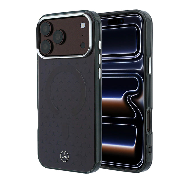 Apple iPhone 18 Pro Kılıf Mercedes Benz Orjinal Lisanslı M-safe Şarj Özellikli Çift Katmanlı Yıldız Desenli Sert PC Kapak