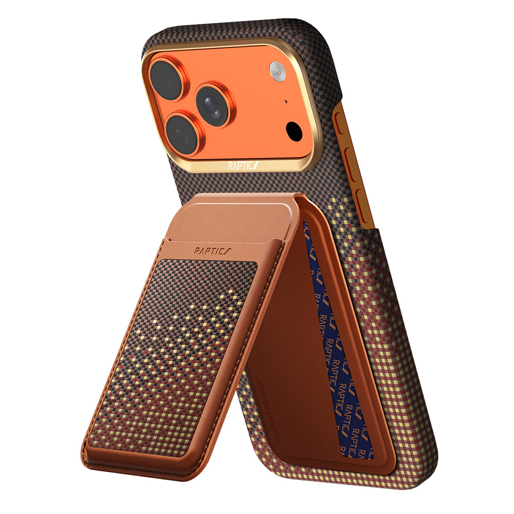 Apple iPhone 18 Pro Kılıf Raptic 2in1 Bundle Kit Aramid Skin Serenity Serisi Kartlık ve Karbon Kapak