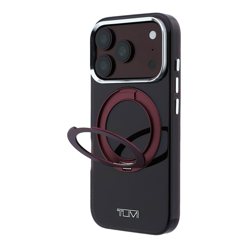 Apple iPhone 18 Pro Kılıf TUMI Orjinal Lisanslı M-safe Şarj Özellikli 360 Derece Dönebilen Standlı Transparan Kapak