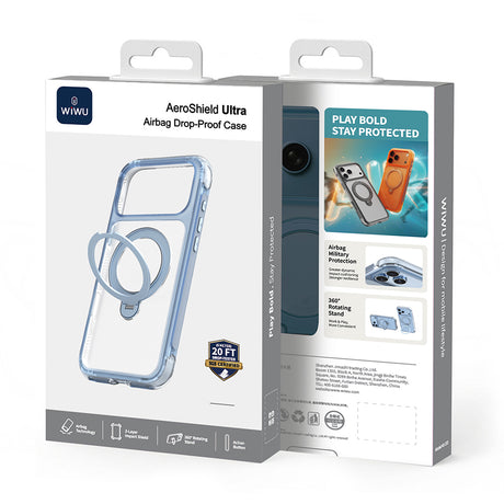 Apple iPhone 18 Pro Kılıf Wiwu AS-203 AeroShield Ultra Serisi M-safe Şarj Özellikli Airbag Tasarımlı Standlı Kapak