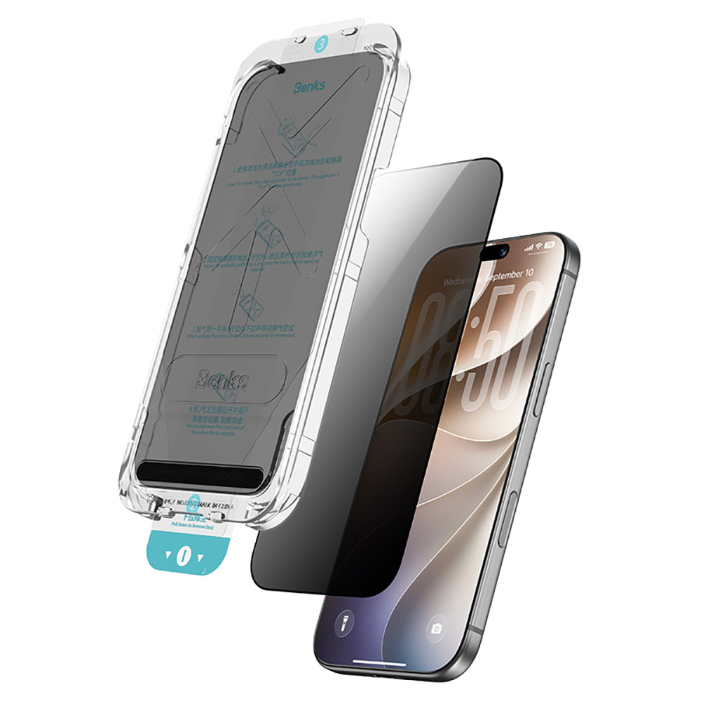 Apple iPhone 18 Pro Max Benks OmniWarrior Privacy Cam Ekran Koruyucu + Kolay Uygulama Aparatlı