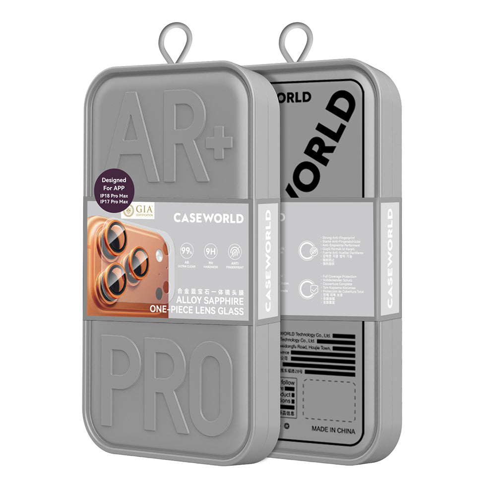 Apple iPhone 18 Pro Max CaseWorld Alloy Sapphire Safir One-Piece Anti Reflective Safir Kamera Lens Koruyucu