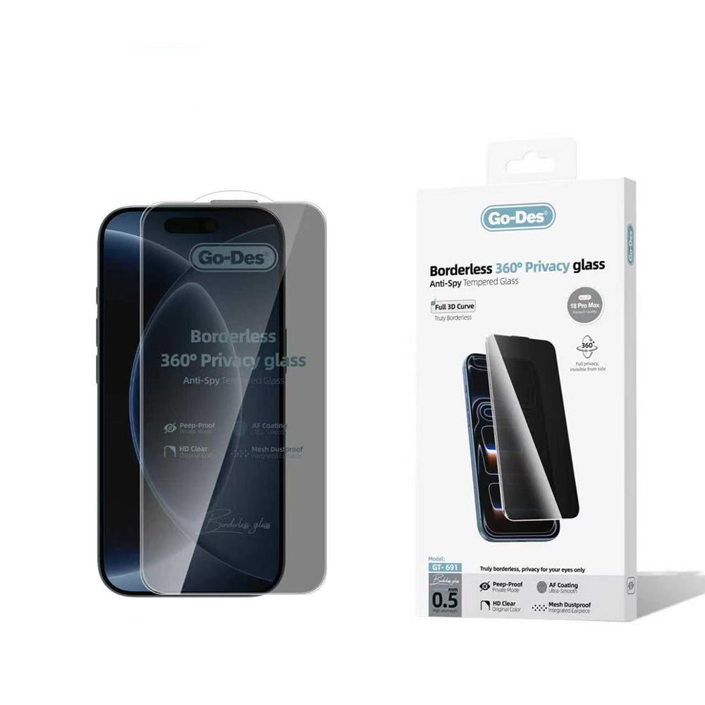 Apple iPhone 18 Pro Max Go Des AF Borderless Privacy Temperli Cam Ekran Koruyucu