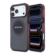 Apple iPhone 18 Pro Max Kılıf AMG Orjinal Lisanslı M-safe Şarj Özellikli Transparan IML Baskı Logolu Bicolor Block Kapak