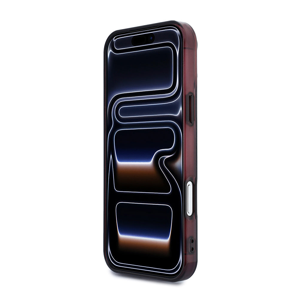 Apple iPhone 18 Pro Max Kılıf AMG Orjinal Lisanslı M-safe Şarj Özellikli Transparan IML Baskı Logolu Bicolor Block Kapak