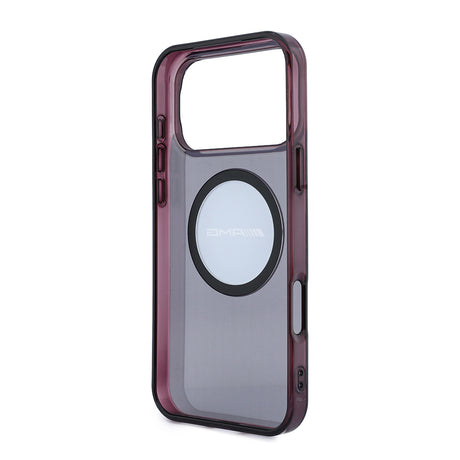 Apple iPhone 18 Pro Max Kılıf AMG Orjinal Lisanslı M-safe Şarj Özellikli Transparan IML Baskı Logolu Bicolor Block Kapak