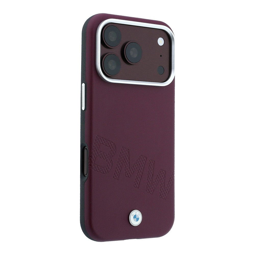 Apple iPhone 18 Pro Max Kılıf BMW Orjinal Lisanslı M-safe Şarj Özellikli Kabartma Tasarımlı PU Metal Logolu Kapak