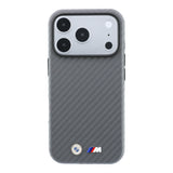 Apple iPhone 18 Pro Max Kılıf BMW Orjinal Lisanslı M-safe Şarj Özellikli Karbon Fiber Tasarımlı ve Metal Logolu PU Deri Kapak