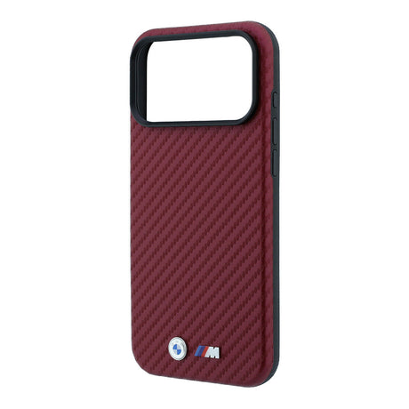Apple iPhone 18 Pro Max Kılıf BMW Orjinal Lisanslı M-safe Şarj Özellikli Karbon Fiber Tasarımlı ve Metal Logolu PU Deri Kapak