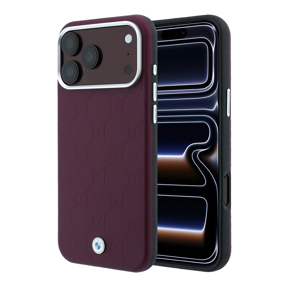 Apple iPhone 18 Pro Max Kılıf BMW Orjinal Lisanslı M-safe Şarj Özellikli Metal Logolu Kabartmalı Kapitone Deri Kapak