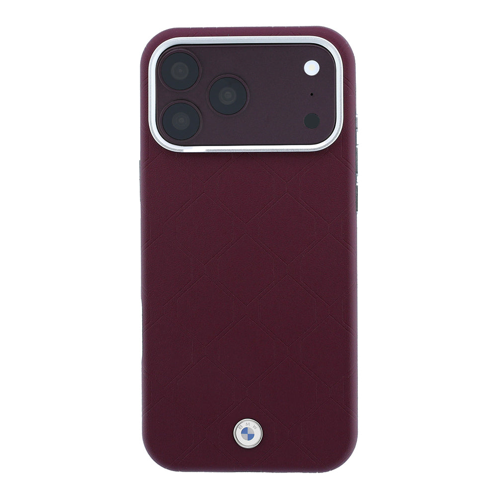 Apple iPhone 18 Pro Max Kılıf BMW Orjinal Lisanslı M-safe Şarj Özellikli Metal Logolu Kabartmalı Kapitone Deri Kapak