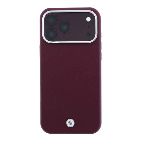 Apple iPhone 18 Pro Max Kılıf BMW Orjinal Lisanslı M-safe Şarj Özellikli Metal Logolu Kabartmalı Kapitone Deri Kapak