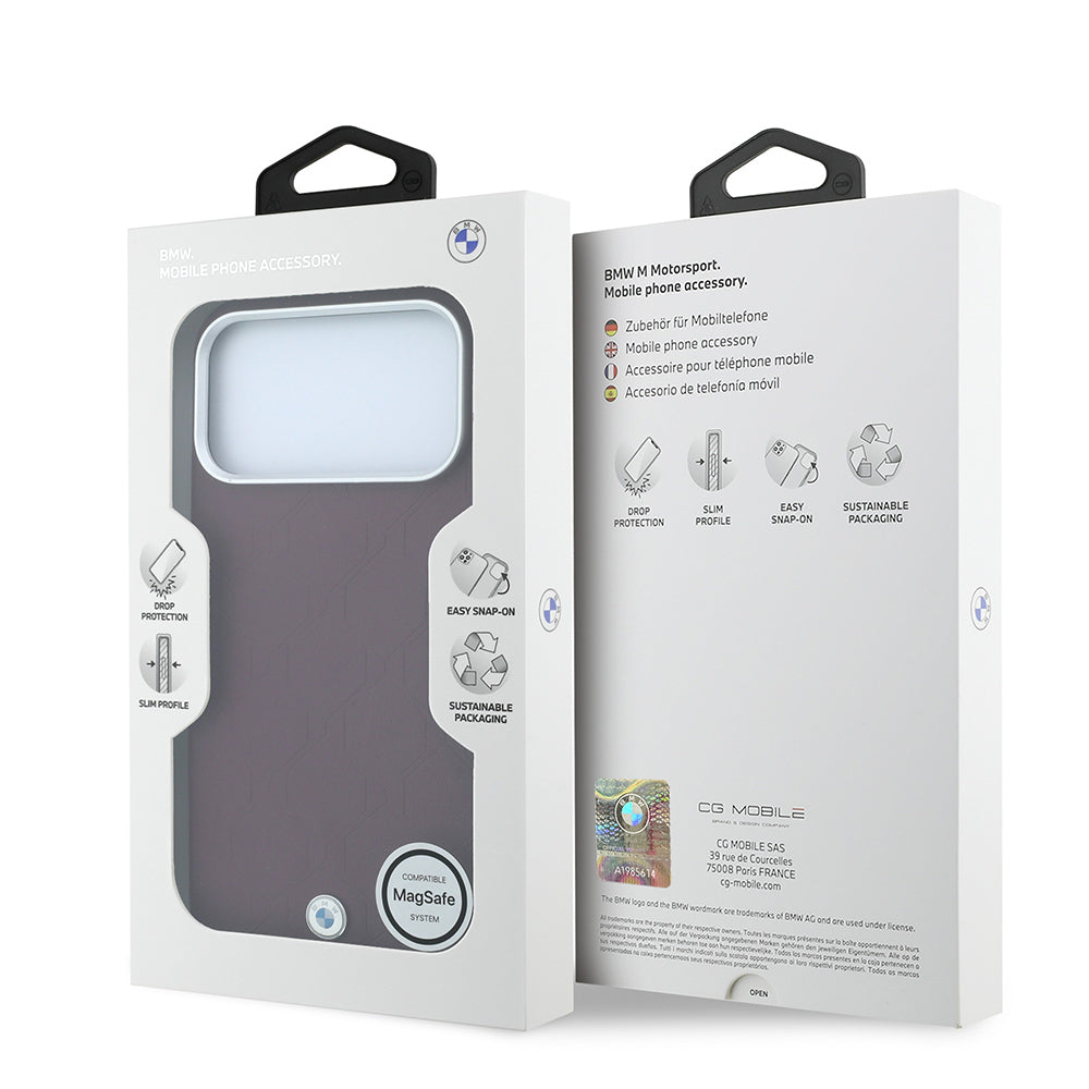 Apple iPhone 18 Pro Max Kılıf BMW Orjinal Lisanslı M-safe Şarj Özellikli Metal Logolu Kabartmalı Kapitone Deri Kapak