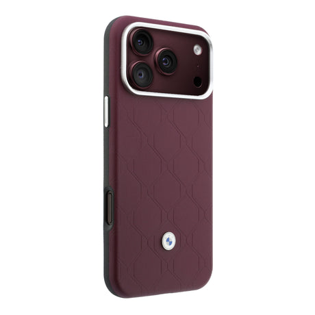 Apple iPhone 18 Pro Max Kılıf BMW Orjinal Lisanslı M-safe Şarj Özellikli Metal Logolu Kabartmalı Kapitone Deri Kartlıklı Kapak