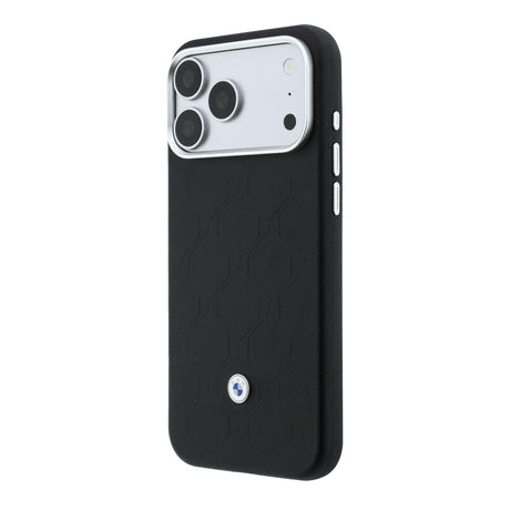 Apple iPhone 18 Pro Max Kılıf BMW Orjinal Lisanslı M-safe Şarj Özellikli Metal Logolu Kabartmalı Kapitone Deri Kartlıklı Kapak