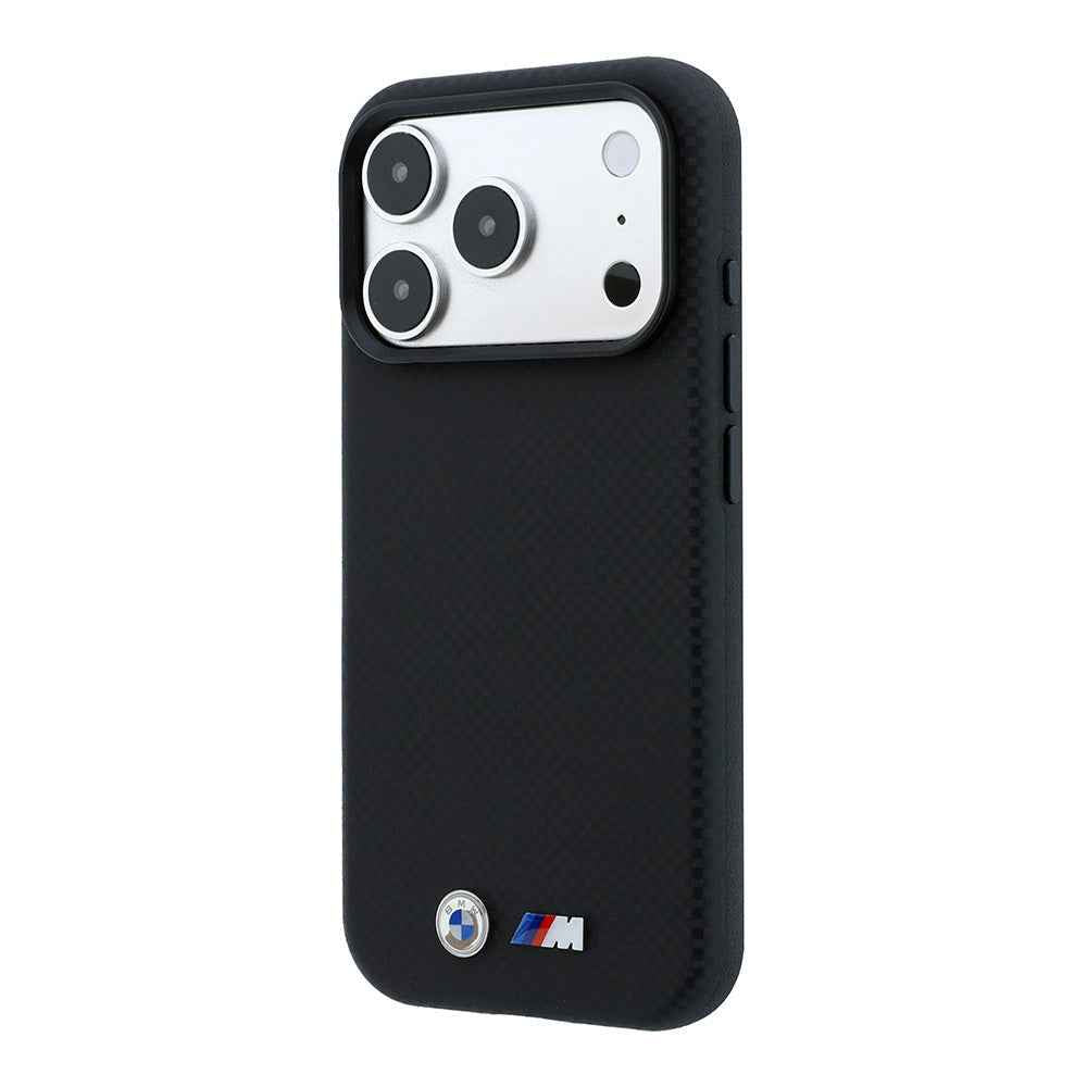 Apple iPhone 18 Pro Max Kılıf BMW Orjinal Lisanslı M-safe Şarj Özellikli Metal Logolu Karbon Fiber Kevlar Kapak