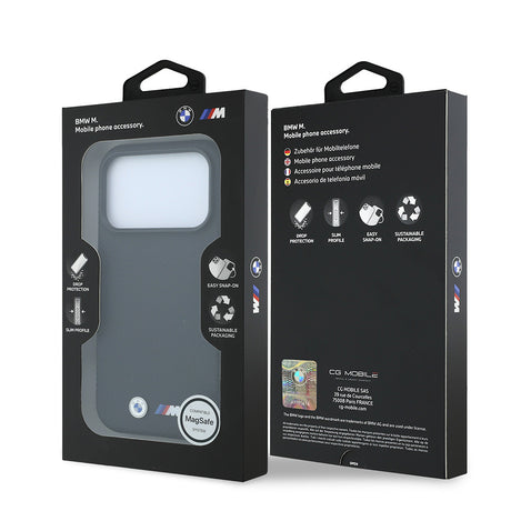 Apple iPhone 18 Pro Max Kılıf BMW Orjinal Lisanslı M-safe Şarj Özellikli Metal Logolu Karbon Fiber Kevlar Kapak