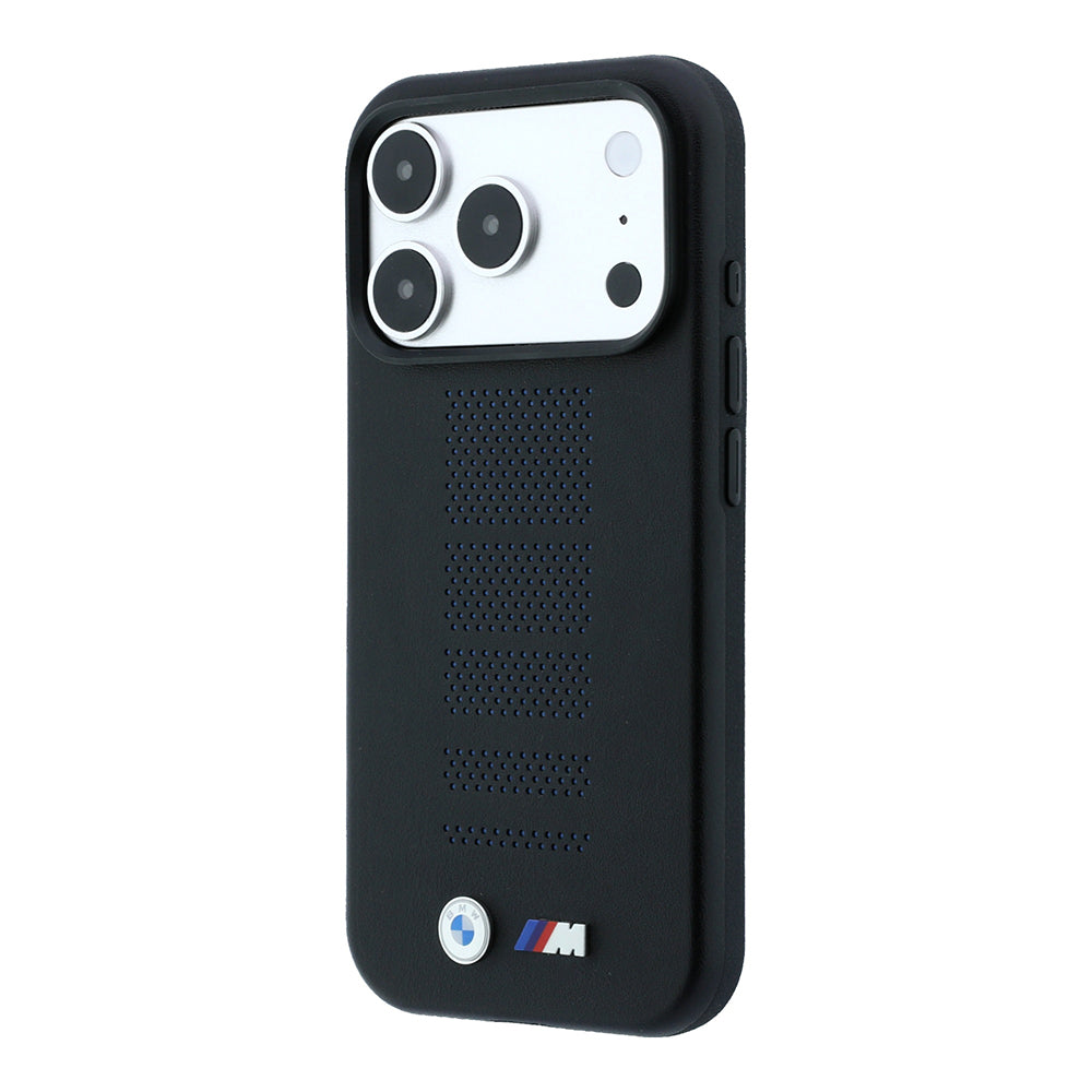 Apple iPhone 18 Pro Max Kılıf BMW Orjinal Lisanslı M-safe Şarj Özellikli PU Delikli Metal M Logolu Kapak