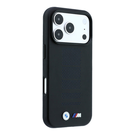 Apple iPhone 18 Pro Max Kılıf BMW Orjinal Lisanslı M-safe Şarj Özellikli PU Delikli Metal M Logolu Kapak