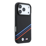 Apple iPhone 18 Pro Max Kılıf BMW Orjinal Lisanslı M-safe Şarj Özellikli Üç Şeritli Metal M Logolu Karbon Fiber Kevlar Kapak