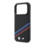 Apple iPhone 18 Pro Max Kılıf BMW Orjinal Lisanslı M-safe Şarj Özellikli Üç Şeritli Metal M Logolu Karbon Fiber Kevlar Kapak