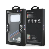 Apple iPhone 18 Pro Max Kılıf BMW Orjinal Lisanslı M-safe Şarj Özellikli Üç Şeritli Metal M Logolu Karbon Fiber Kevlar Kapak