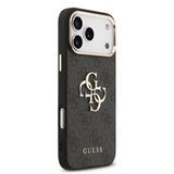 Apple iPhone 18 Pro Max Kılıf Guess Orjinal Lisanslı Gold Metal Kamera Çerçeveli 4G Desenli Metal Büyük 4G ve Yazı Logolu Kapak