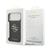 Apple iPhone 18 Pro Max Kılıf Guess Orjinal Lisanslı Gold Metal Kamera Çerçeveli 4G Desenli Metal Büyük 4G ve Yazı Logolu Kapak