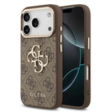 Apple iPhone 18 Pro Max Kılıf Guess Orjinal Lisanslı Gold Metal Kamera Çerçeveli 4G Desenli Metal Büyük 4G ve Yazı Logolu Kapak