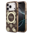 Apple iPhone 18 Pro Max Kılıf Guess Orjinal Lisanslı M-safe Şarj Özellikli IML Peony ve 4G Desenli Klasik Logolu Kapak