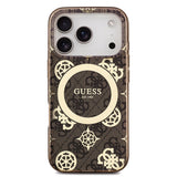 Apple iPhone 18 Pro Max Kılıf Guess Orjinal Lisanslı M-safe Şarj Özellikli IML Peony ve 4G Desenli Klasik Logolu Kapak