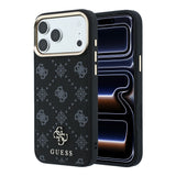 Apple iPhone 18 Pro Max Kılıf Guess Orjinal Lisanslı M-safe Şarj Özellikli Klasik Yazı ve 4G Logolu PU Deri Peony Kapak
