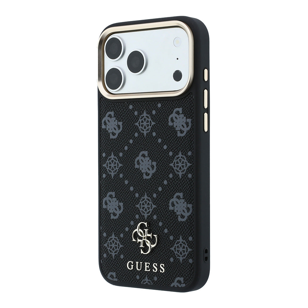 Apple iPhone 18 Pro Max Kılıf Guess Orjinal Lisanslı M-safe Şarj Özellikli Klasik Yazı ve 4G Logolu PU Deri Peony Kapak