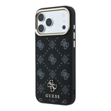 Apple iPhone 18 Pro Max Kılıf Guess Orjinal Lisanslı M-safe Şarj Özellikli Klasik Yazı ve 4G Logolu PU Deri Peony Kapak