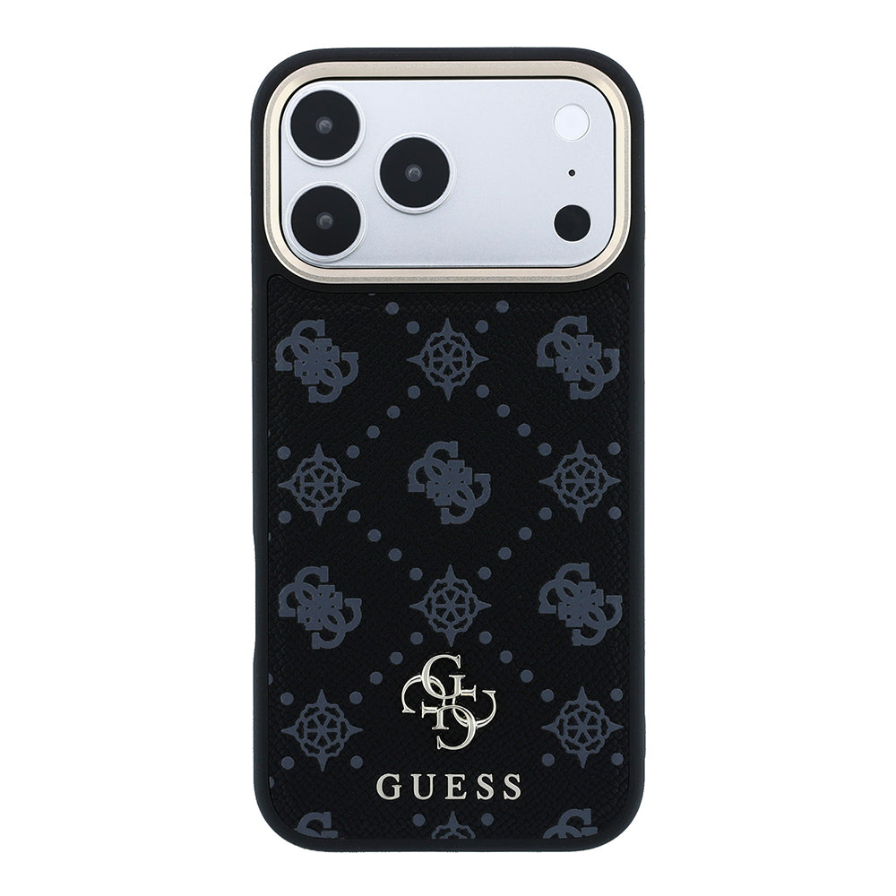 Apple iPhone 18 Pro Max Kılıf Guess Orjinal Lisanslı M-safe Şarj Özellikli Klasik Yazı ve 4G Logolu PU Deri Peony Kapak