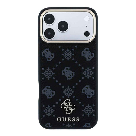 Apple iPhone 18 Pro Max Kılıf Guess Orjinal Lisanslı M-safe Şarj Özellikli Klasik Yazı ve 4G Logolu PU Deri Peony Kapak