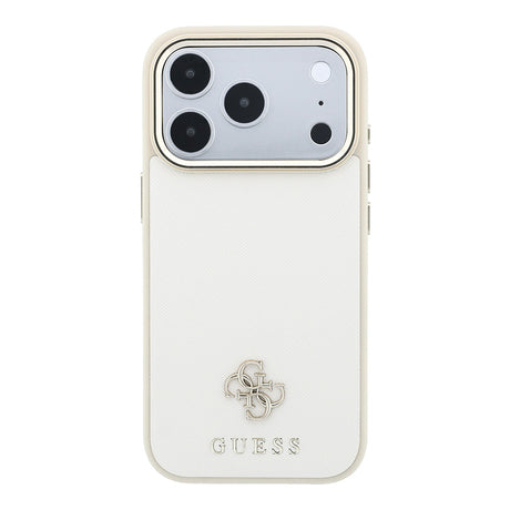 Apple iPhone 18 Pro Max Kılıf Guess Orjinal Lisanslı M-safe Şarj Özellikli Klasik Yazı ve 4G Logolu PU Deri Saffiano Kapak