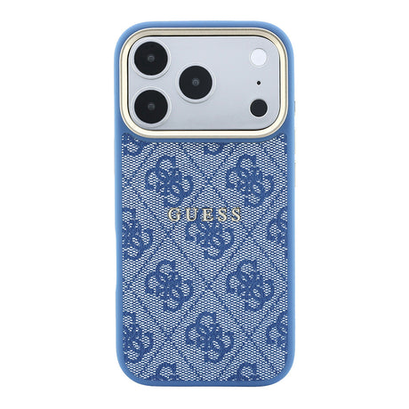Apple iPhone 18 Pro Max Kılıf Guess Orjinal Lisanslı M-safe Şarj Özellikli Metal Kamera Çerçeveli C-Magnet 4G Desenli Yazı Logolu Kapak