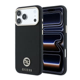 Apple iPhone 18 Pro Max Kılıf Guess Orjinal Lisanslı M-safe Şarj Özellikli PU Taşlı Metal 4G ve Yazı Logolu Kapak