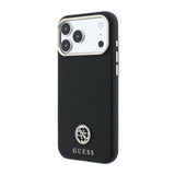 Apple iPhone 18 Pro Max Kılıf Guess Orjinal Lisanslı M-safe Şarj Özellikli PU Taşlı Metal 4G ve Yazı Logolu Kapak