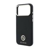 Apple iPhone 18 Pro Max Kılıf Guess Orjinal Lisanslı M-safe Şarj Özellikli PU Taşlı Metal 4G ve Yazı Logolu Kapak