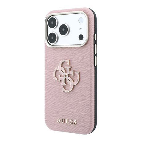 Apple iPhone 18 Pro Max Kılıf Guess Orjinal Lisanslı M-safe Şarj Özellikli PU Yazı ve 4G Büyük Metal Logolu Kapak