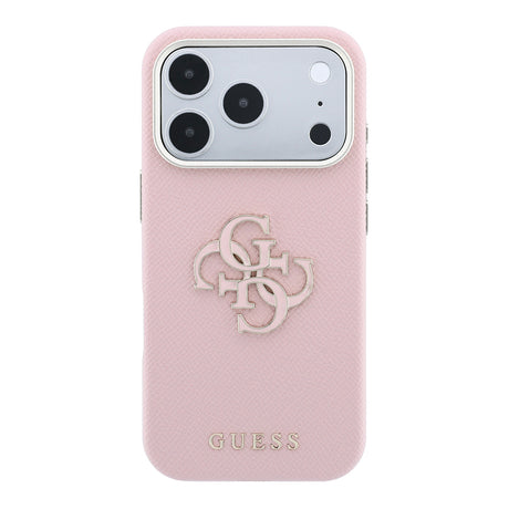 Apple iPhone 18 Pro Max Kılıf Guess Orjinal Lisanslı M-safe Şarj Özellikli PU Yazı ve 4G Büyük Metal Logolu Kapak