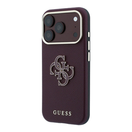 Apple iPhone 18 Pro Max Kılıf Guess Orjinal Lisanslı M-safe Şarj Özellikli PU Yazı ve 4G Büyük Metal Logolu Kapak