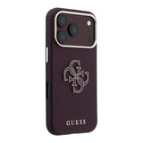Apple iPhone 18 Pro Max Kılıf Guess Orjinal Lisanslı M-safe Şarj Özellikli PU Yazı ve 4G Büyük Metal Logolu Kapak