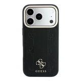 Apple iPhone 18 Pro Max Kılıf Guess Orjinal Lisanslı M-safe Şarj Özellikli Şeritli Peony 4G ve Yazı Logolu Kapak