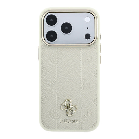Apple iPhone 18 Pro Max Kılıf Guess Orjinal Lisanslı M-safe Şarj Özellikli Şeritli Peony 4G ve Yazı Logolu Kapak